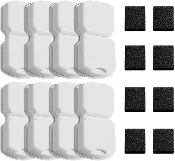 GIOTOHUN Cat Fountain Filters Replacement: 16 Pet Water Fountains Filter - 8 Carbon Filters & 8 Foam Filters - Suitable for GIOTOHUN Stainless Steel Cat Fountain S11