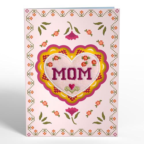 Everyday Handmade Stitched with Love Mom HeartFelt Charm Card