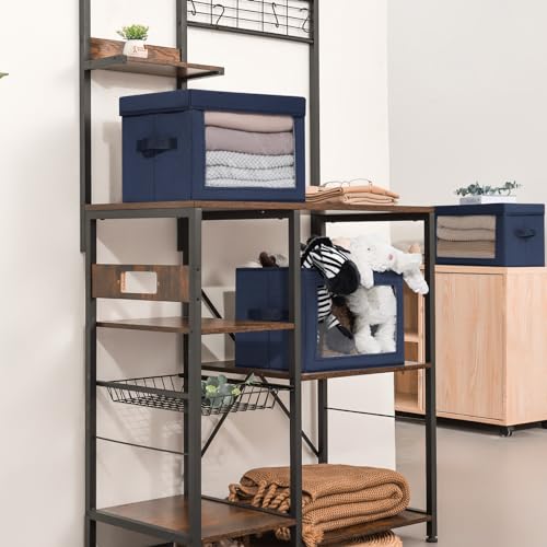 Minimalist 6 Pack Large Fabric Storage Bins with Lids (6 Count)