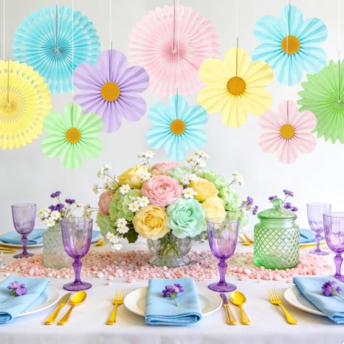 12 Pcs Pastel Paper Fans