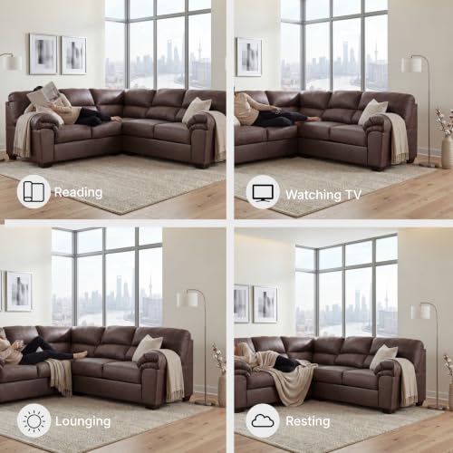 2 Piece Faux Leather Sectional Sofa