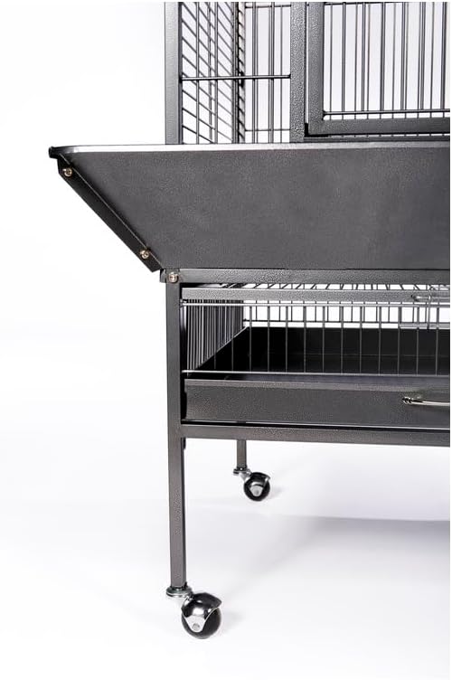 Suburban Sophistication Playtop Bird Home with Spacious Design, Durable Materials, Removable Perches Black/Small