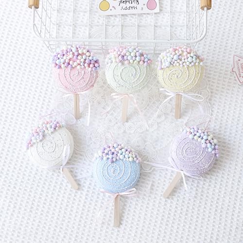 Colorful Macaron Lollipop Party Decorations (6 Count)
