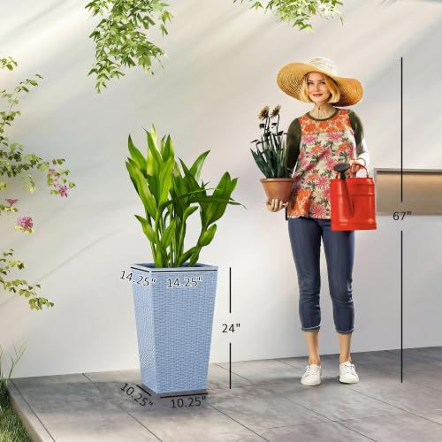 24 in Taper Tall Planters for Outdoor Plants Set of 3 (3 Count)
