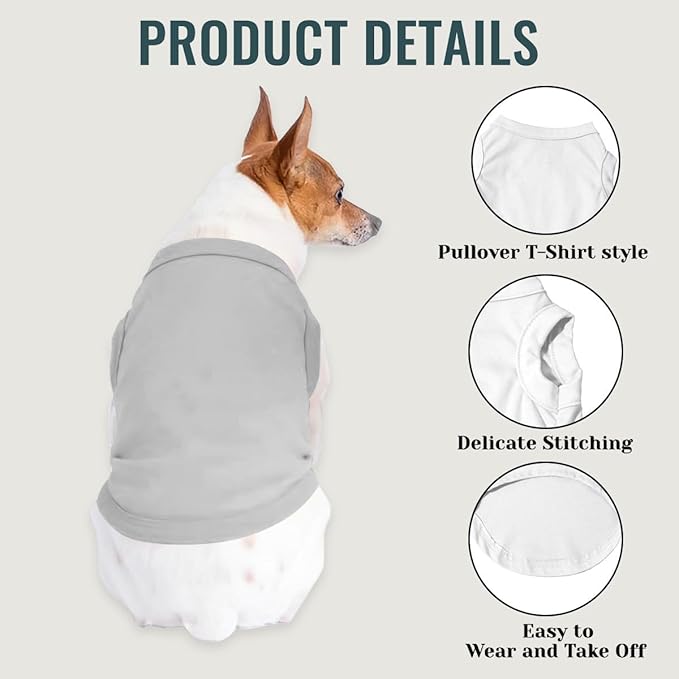 Customized Dog Shirt Custom Pet Clothes T Shirts for Small to Large Dogs Design Image Logo Text Outfits for Puppy Cat Personalized Breathable Sleeveless Pullover Gray, XL