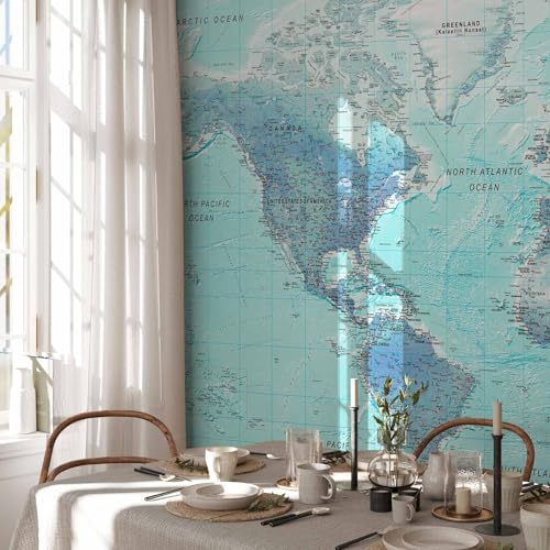Wall Mural World Map 98x69 in (47.14 Sq Ft)