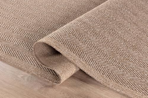 Indoor and Outdoor Runner Rug Natural Herringbone Seagrass Boho Design Easy