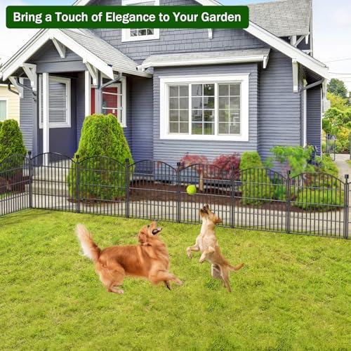 10 Panel No Dig Decorative Garden Fence 24" H x 20'L Outdoor Dog Barrier (40 Sq Ft)