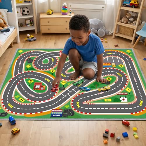 Kids Rug Playmat City Life Playroom Rug Activity Mat for Kids Toy Car Kids Carpet for Playroom Living Room (24 Sq Ft)