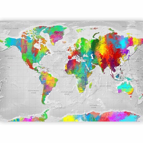 Wall Mural World Map 138x101 in (96.44 Sq Ft)