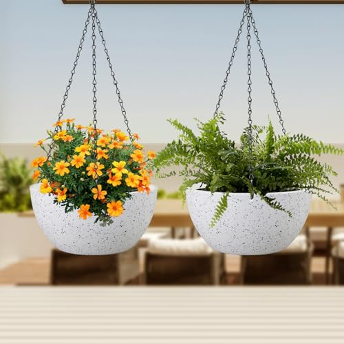 10 inch Hanging Planters for Indoor Outdoor Plants (2 Count)