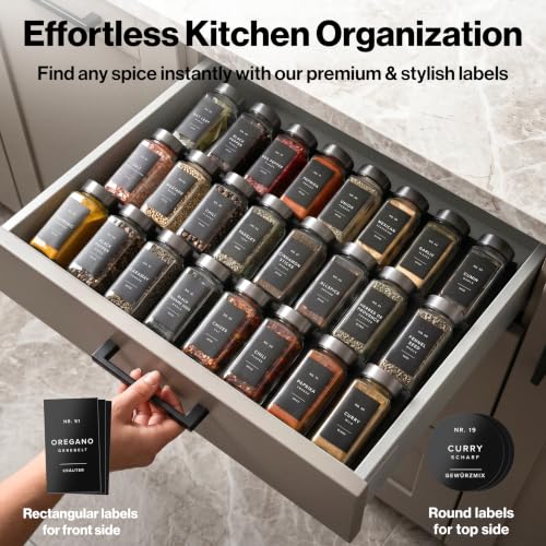 Glass Spice Jars with Label (24 Count)