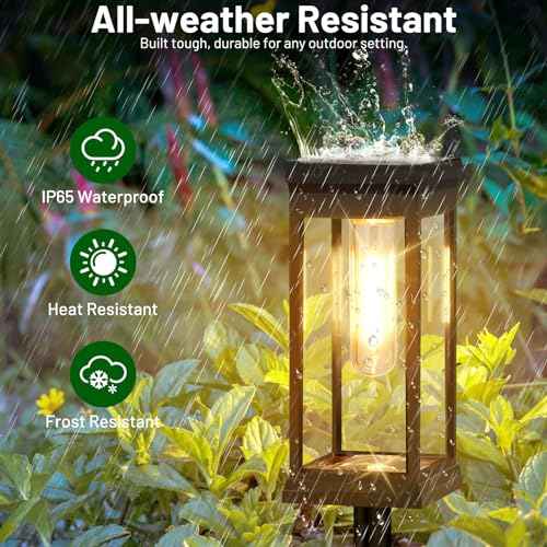 4 Pack Solar Pathway Lights Outdoor (4 Count)