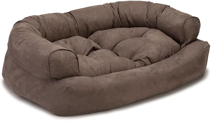 Snoozer Overstuffed Luxury Pet Sofa, Small, Dark Chocolate