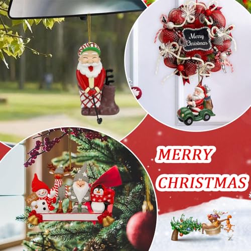15 Pcs Christmas Hanging Ornaments Santa Claus Christmas Tree Ornaments Small Person Hanging Ornament Gnome Santa Doll Hanging Decor Christmas Tree Decoration for Xmas Party Supplies