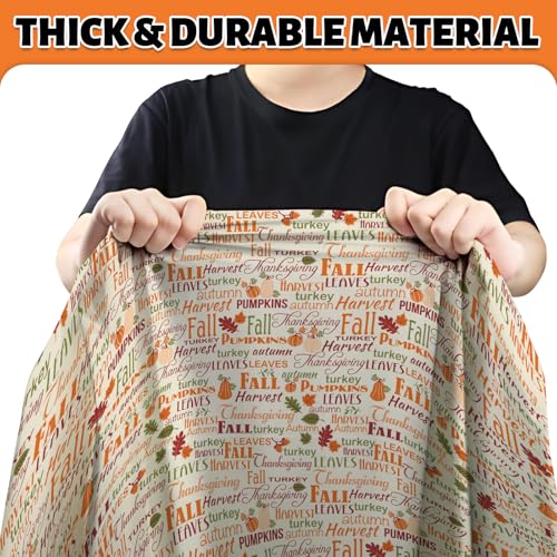 Fall Thanksgiving Tablecloth 4 Packs 54x108 Plastic Disposable Thanksgiving Table Cloth Rectangle Fall Tablecover for Holiday Dinner Party Decorations Outdoor Picnic & Baby Showers (4 Count)