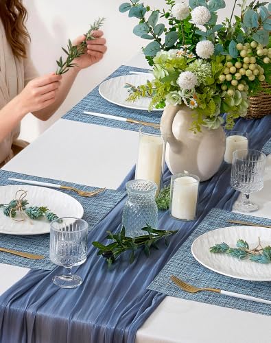 Deep Navy Woven Placemats Set of 12 (2.7 Count)