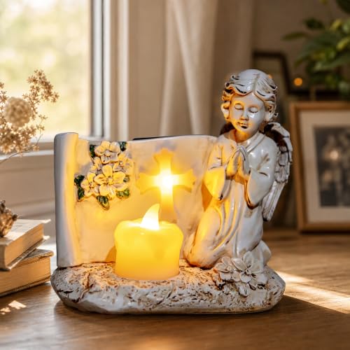 Solar Angel Statue Lights for Cemetery & Garden Memorial with LED Lights Gift for Loss of Loved