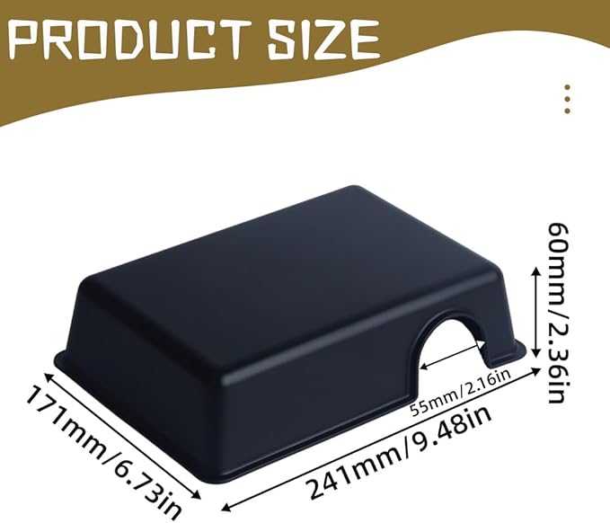 Durable Reptile Hide Cave for Terrarium - Easy Clean Habitat for Ball Python, Bearded Dragon, Leopard Gecko & Snakes - Large Size Reptile Hide Box (9.48 x 6.73 x 2.36 Inches)