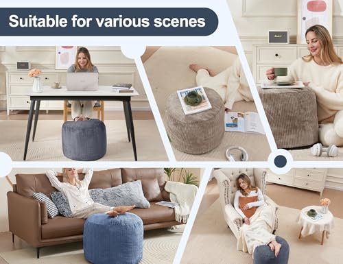 Light Blue Pouf Ottoman