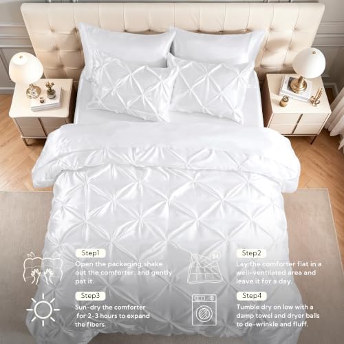 Satin Full Size Comforter Set White