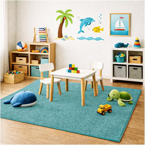 Soft & Colorful 5' x 5' Kids Classroom Area Rug (25 Sq Ft)