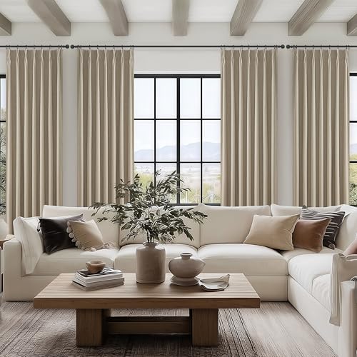 GreyBeige 120 Inch Extra Long Curtains for Living Room 2 Panels Set (2 Count)