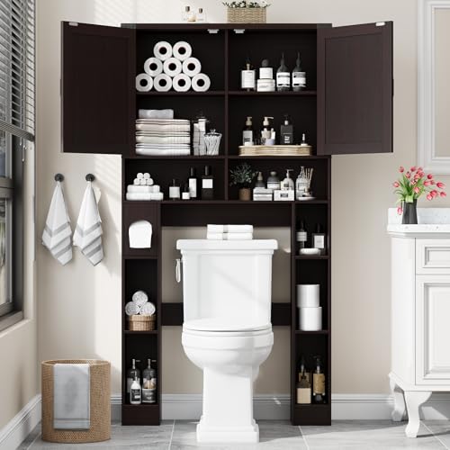 Home Space Saving Toilet Rack with 2 Barn Doors
