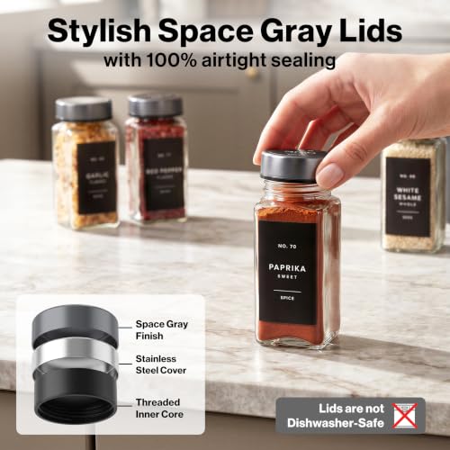 Glass Spice Jars with Label (24 Count)