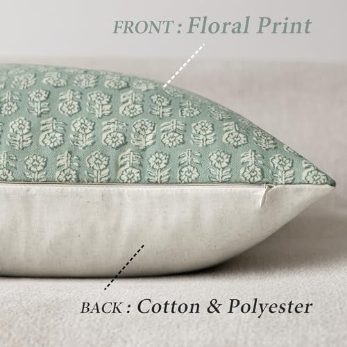 Decorative Floral Print Throw Pillow Covers 20×20 Inch (2 Count)