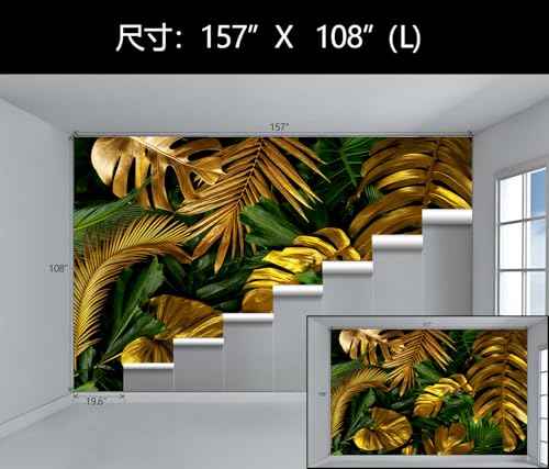 Gold Tropical Palm Leaf Peel and Stick Wallpaper Mural for Bedroom