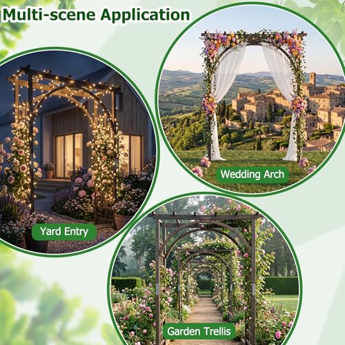 85" Wooden Garden Arch Trellis