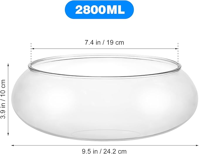 Happyyami Wide Mouth Glass Vase Bowl, Round Flower Vase Terrarium Succulent Hydroponic Planter Globe Fish Bowl Floral Container for Wedding Table Centerpiece Home Decors