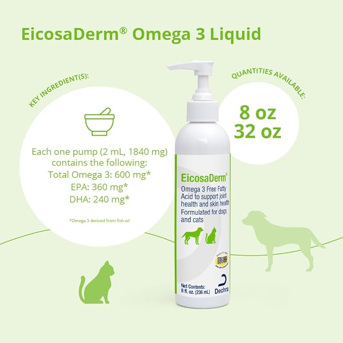 Omega 3 Liquid for Dogs and Cats, 8 oz