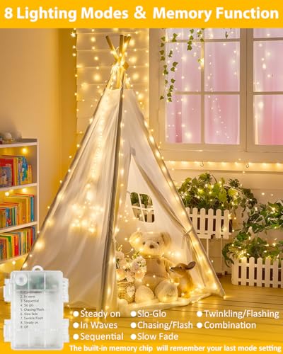 4 Pack 100 LED Fairy Lights Battery Operated with Remote