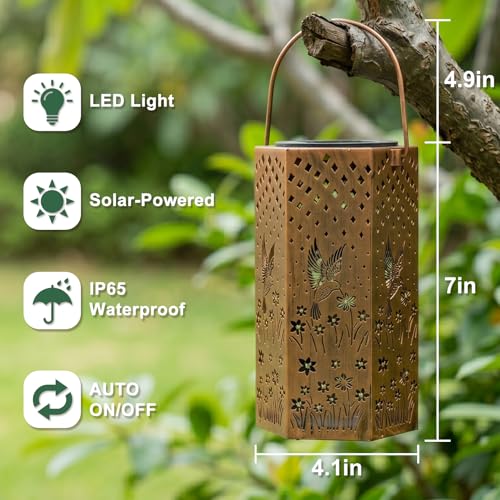 Hummingbird Solar Lantern 2Pack Gifts for Women Mom Grandma
