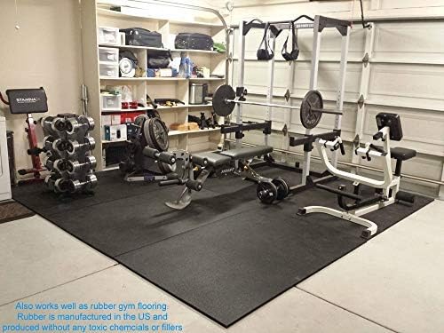 American Floor Mats - Heavy Duty Stall Tiles - Stable/Horse Tiles - Thick, Durable Rubber Flooring Solid Black 8' x 12' Set 3/4" Thick (24 Tiles Total)