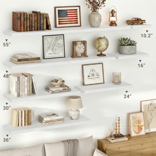 10x10 Inches Floating Shelves Wall Mounted Set of 2 (2 Count)