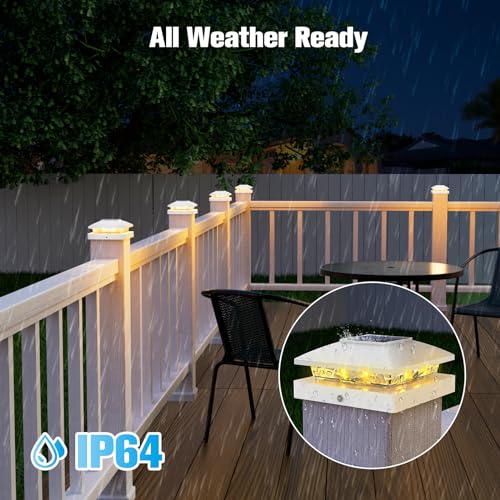 20 Pack White Solar Post Cap Lights Fit 4x4 Fence Deck Post (20 Count)