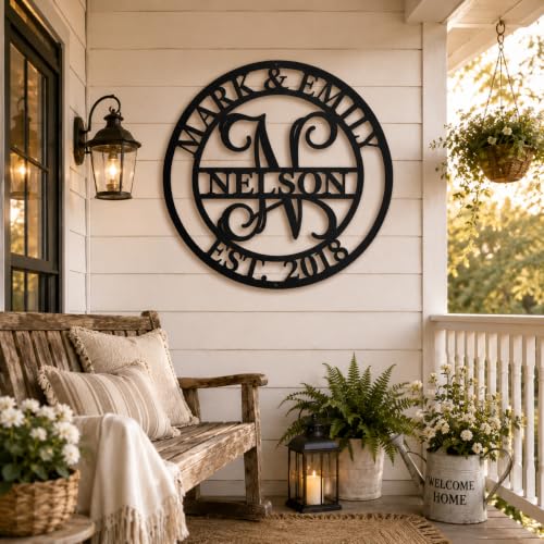 Personalized Metal Monogram Sign