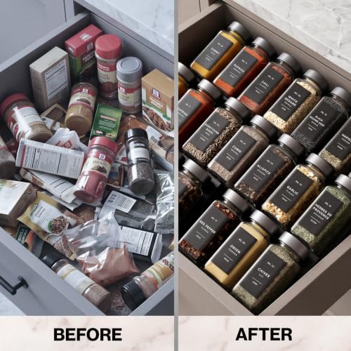 Glass Spice Jars with Label (24 Count)