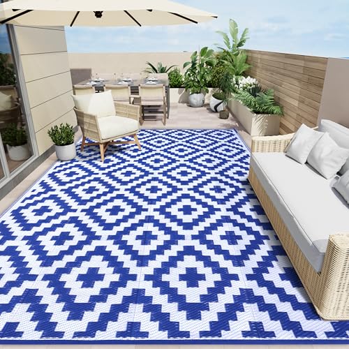 Outdoor Rug 10x14 ft Waterproof Reversible Mat