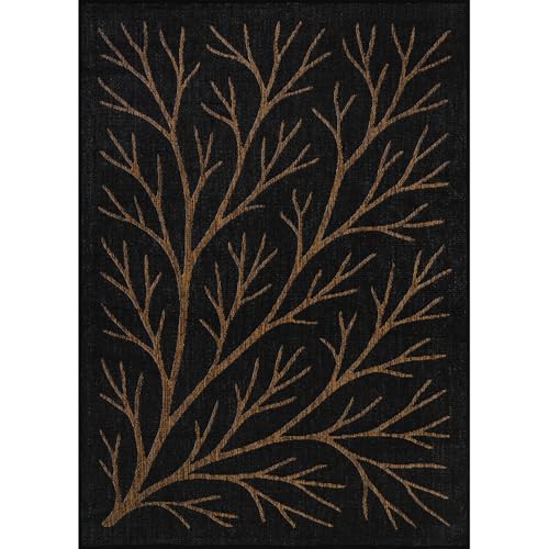 Washable Indoor Outdoor Rug 5x7 Modern Area Rugs Branch Pattern Non Shedding Waterproof Easy Clean Patio Deck Porch Living Room Bedroom Garden RV (35 Sq Ft)