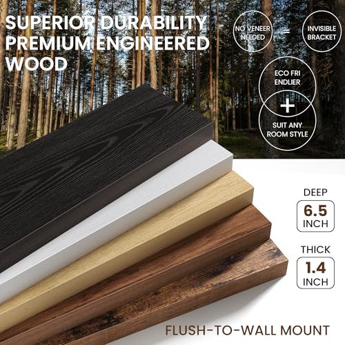 12 Inch Floating Shelves Wall Mounted for Display (2 Count)