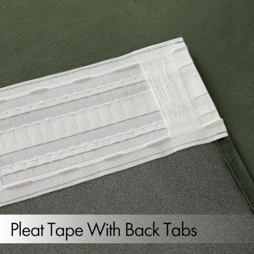 Olive Velvet Pinch Pleat Blackout Curtains W52 X L84 Inches