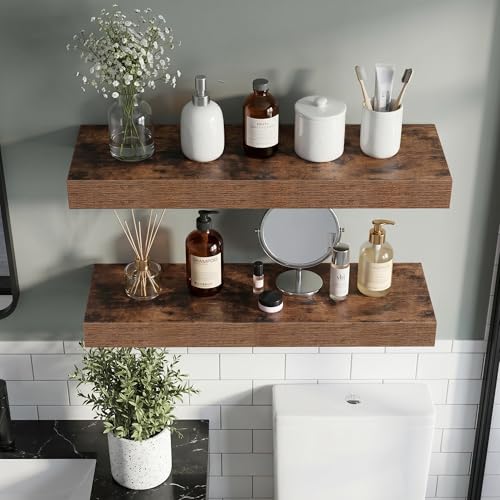 24 Inch Floating Shelves Wall Mounted for Display (2 Count)
