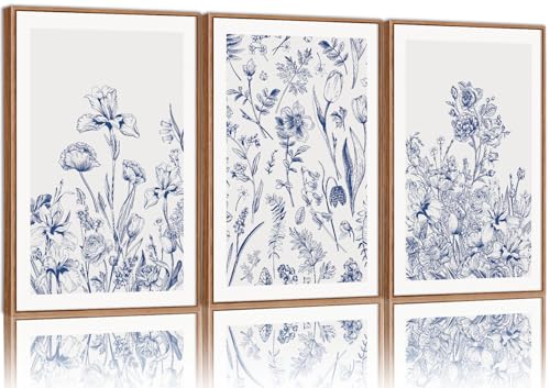 Classic Chinoiserie Framed Canvas Wall Art Set (3 Count)
