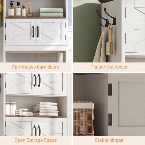 Over the Toilet Storage Cabinet with 4 Barn Doors