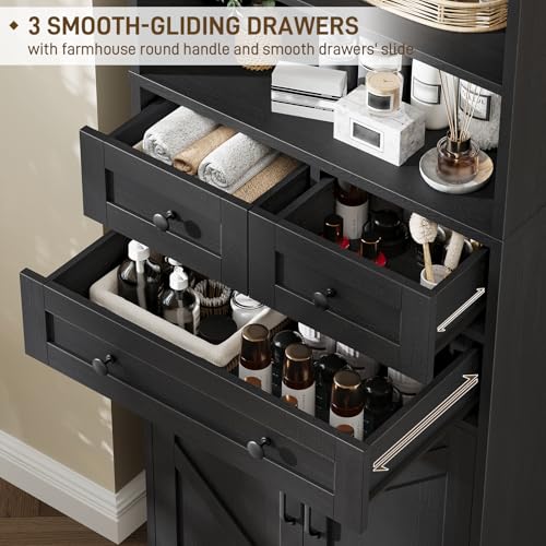 70" Tall Bathroom Storage Cabinet