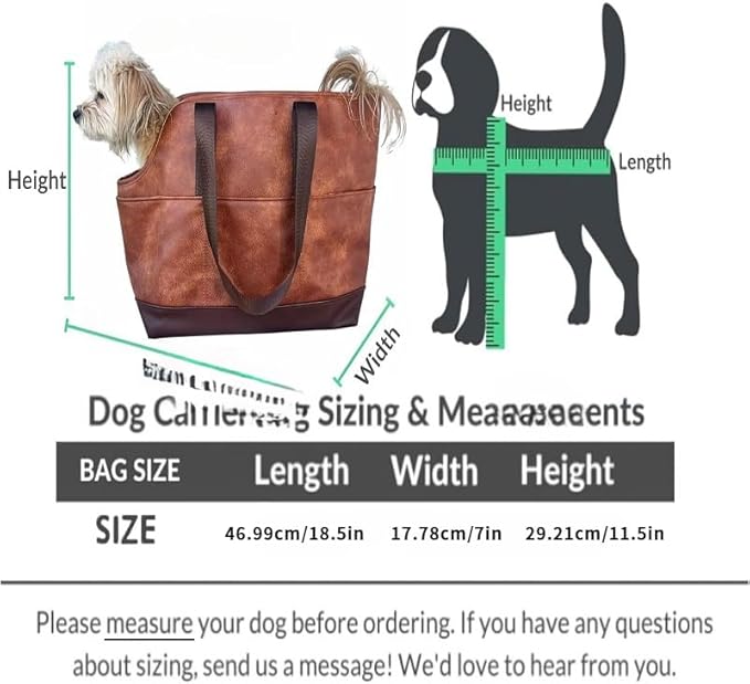 Premium Pet Carrier Tote Bag with Multiple Pockets, Brown/White PU Leather, 18.5L x 7W x 11.5H inches (Brown)